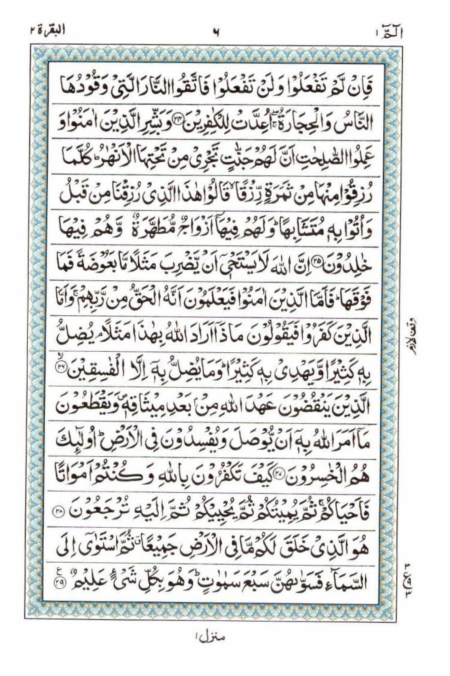 Read 15 Lines Al Quran Part 1 Page No 6, Practice Quran