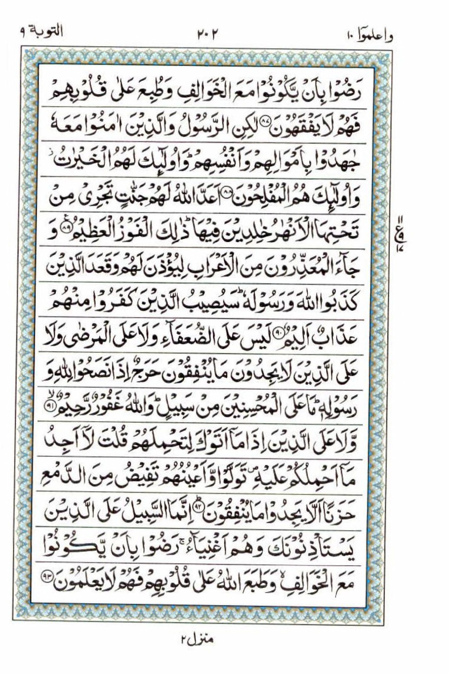 Read 15 Lines Al Quran Part 10 Page No 202, Practice Quran