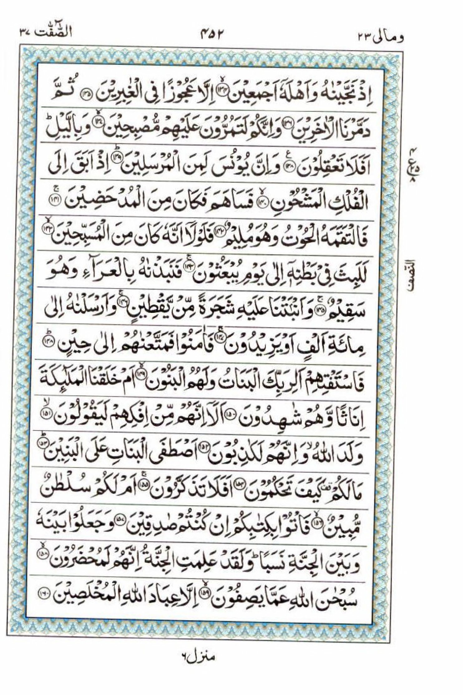 Read 15 Lines Al Quran Part 23 Page No 452, Practice Quran