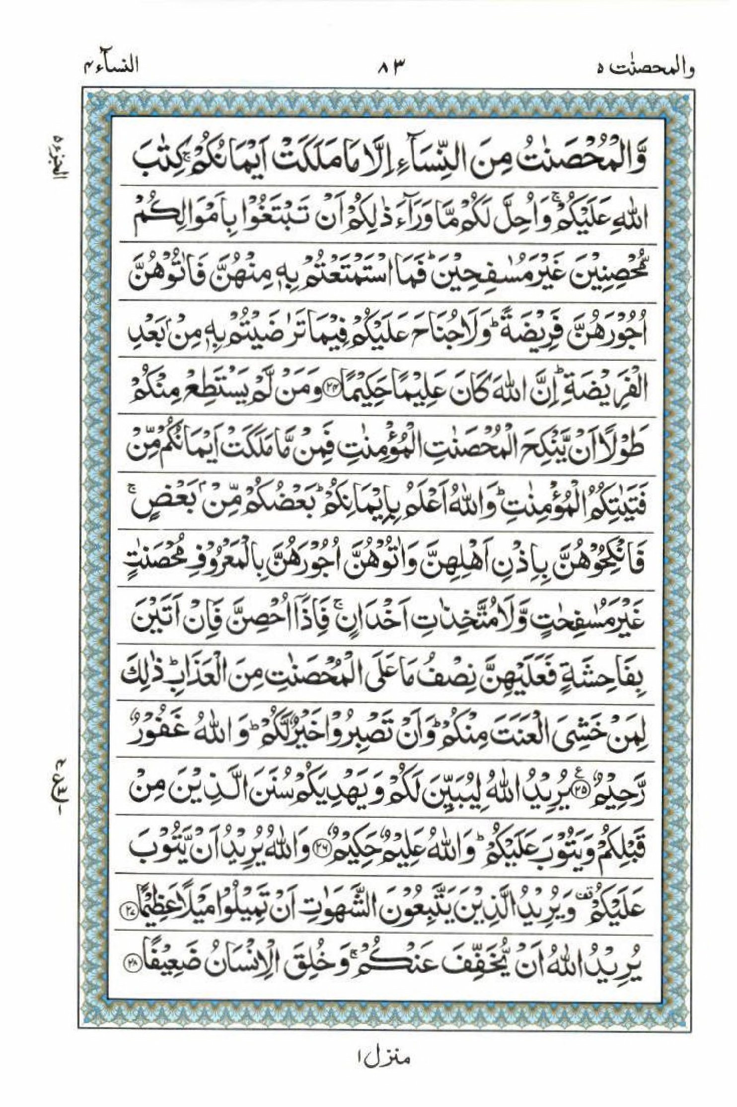 Read 15 Lines Al Quran Part 5 Page No 83, Practice Quran