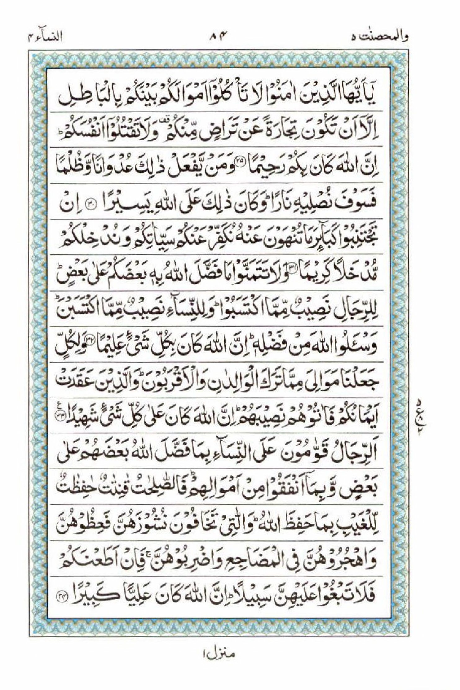 Read 15 Lines Al Quran Part 5 Page No 84, Practice Quran