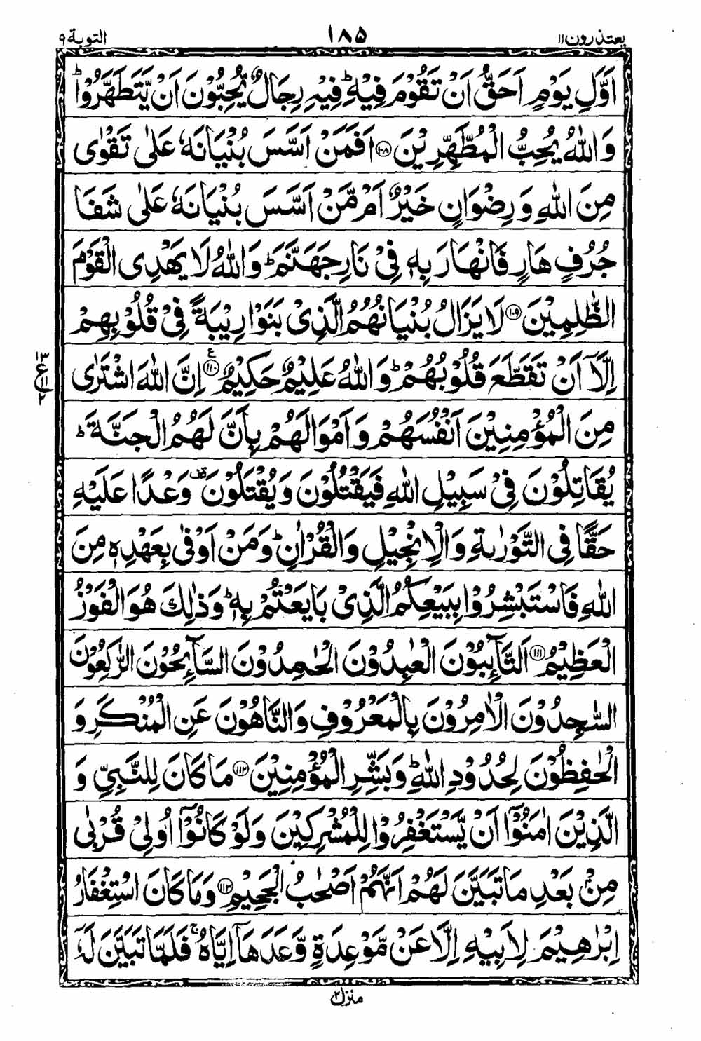 Read 16 Lines Al Quran Taj Company Part 11 Page No 186, Practice Quran