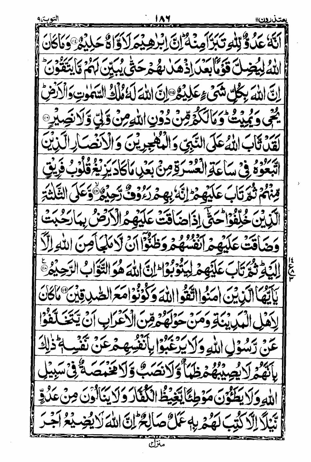 Read 16 Lines Al Quran Taj Company Part 11 Page No 187, Practice Quran