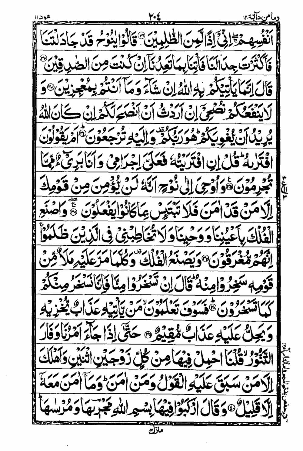 Read 16 Lines Al Quran Taj Company Part 12 Page No 205, Practice Quran