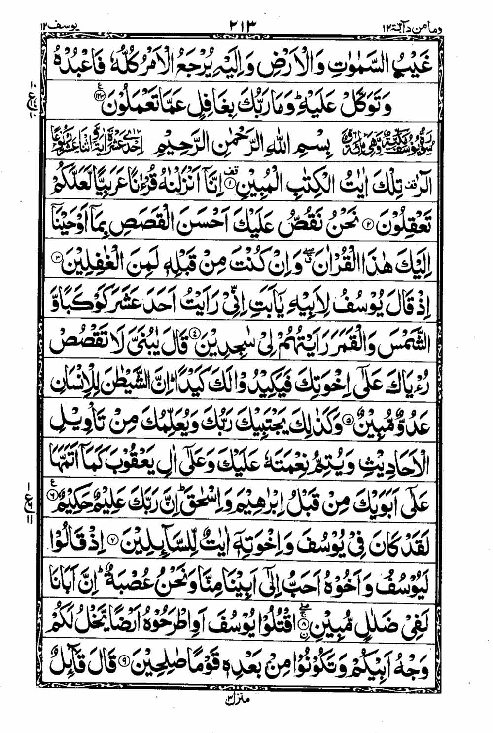 Read 16 Lines Al Quran Taj Company Part 12 Page No 214, Practice Quran