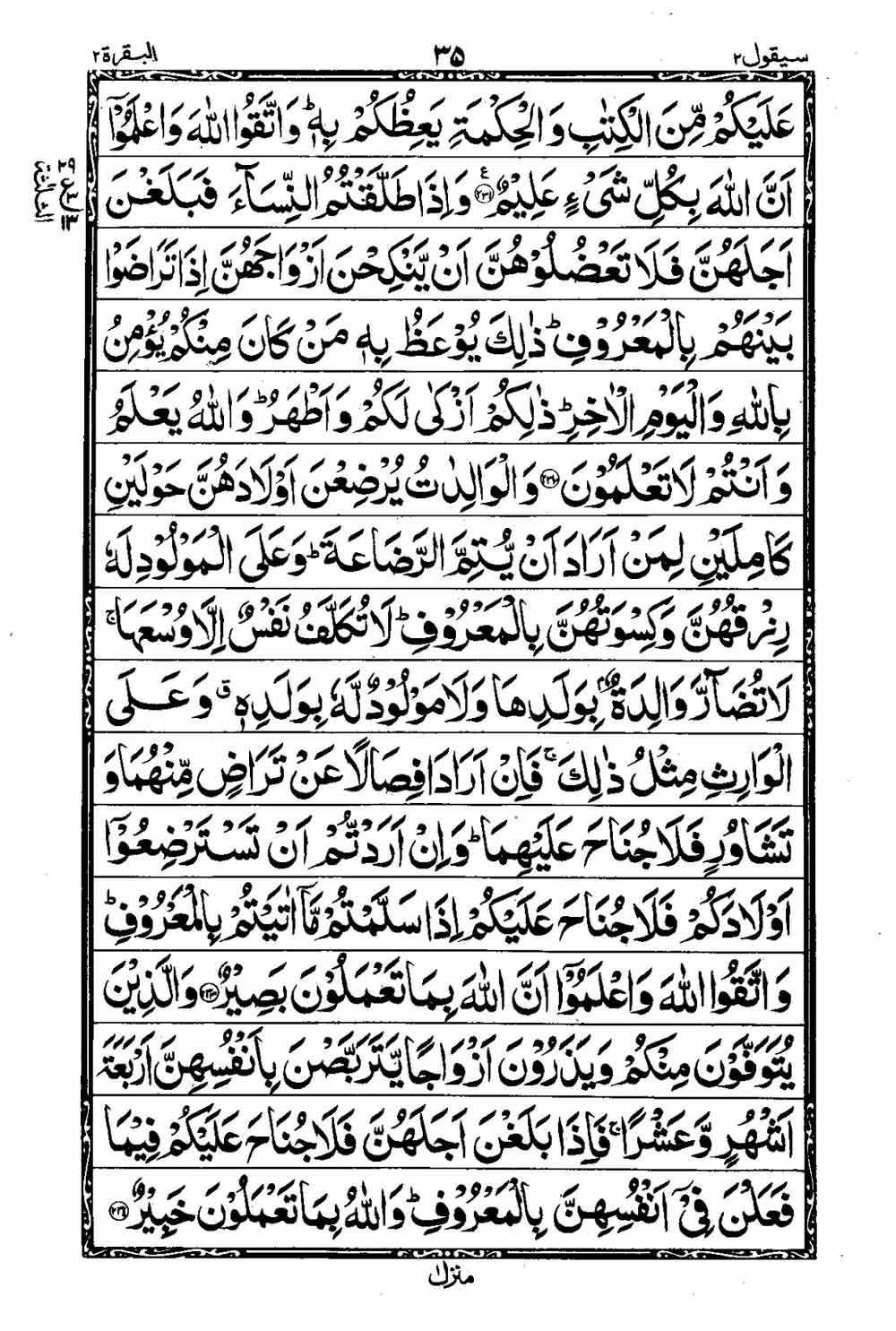 Read 16 Lines Al Quran Taj Company Part 2 Page No 36, Practice Quran