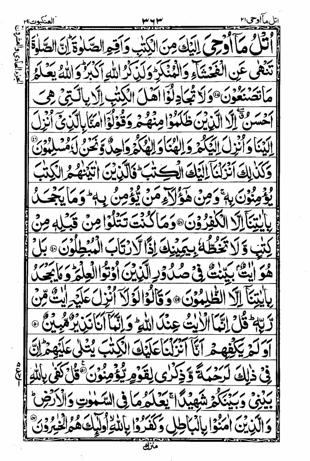 Read 16 Lines Al Quran Taj Company Part 21 Page No 364, Practice Quran