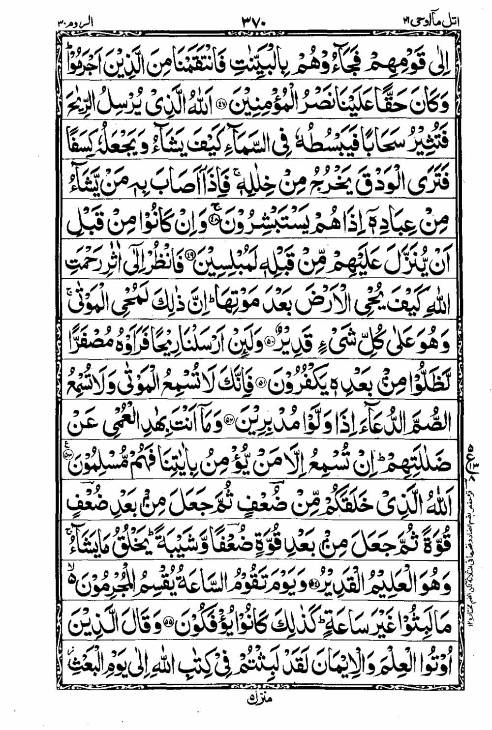 Read 16 Lines Al Quran Taj Company Part 21 Page No 371, Practice Quran