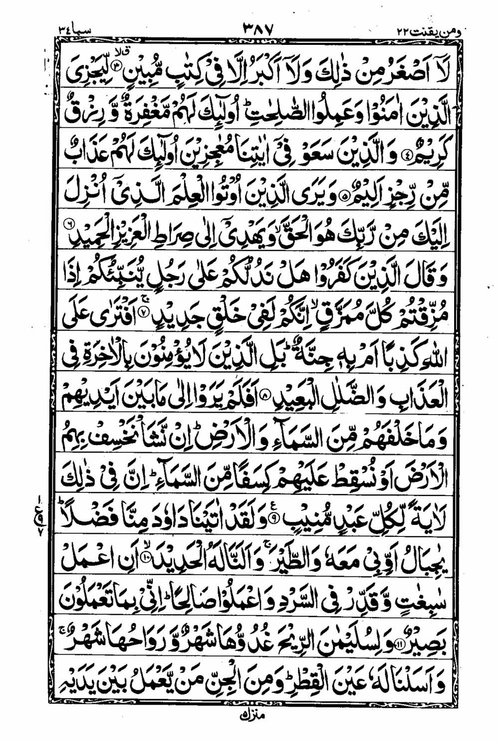 Read 16 Lines Al Quran Taj Company Part 22 Page No 388, Practice Quran