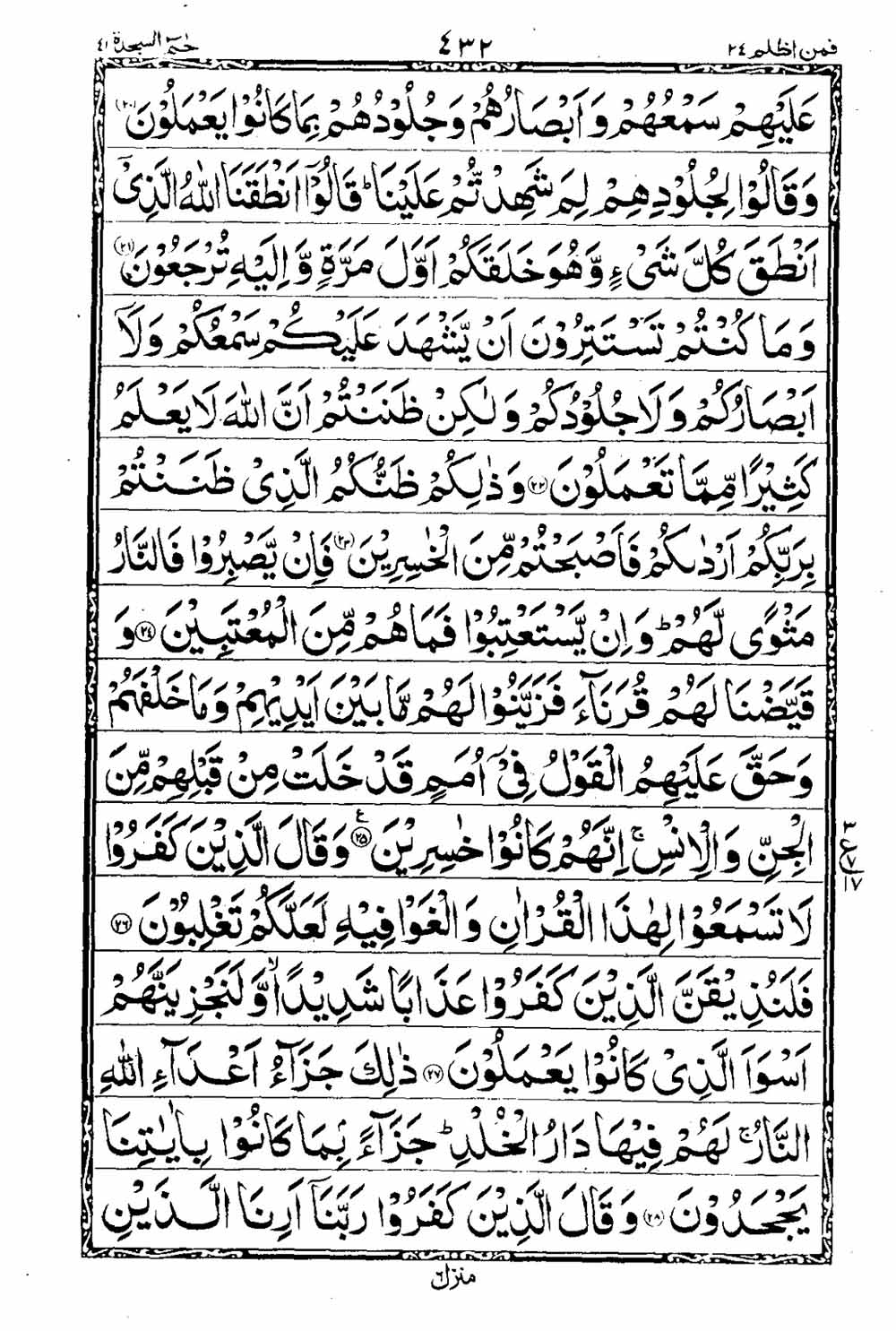 Read 16 Lines Al Quran Taj Company Part 24 Page No 433, Practice Quran