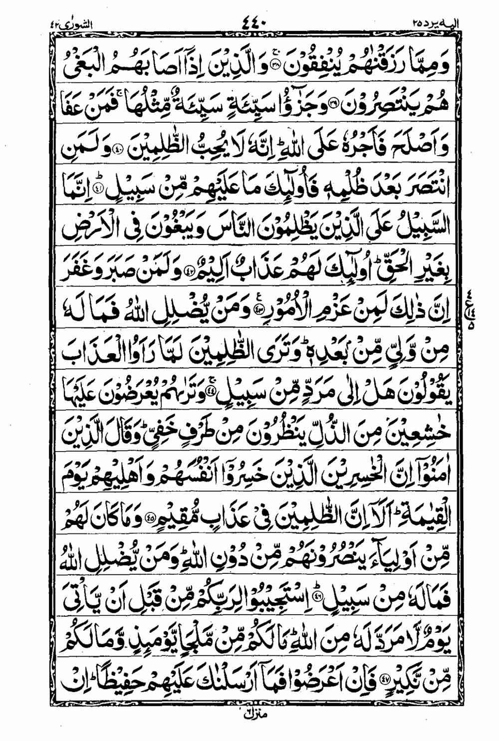 Read 16 Lines Al Quran Taj Company Part 25 Page No 441, Practice Quran