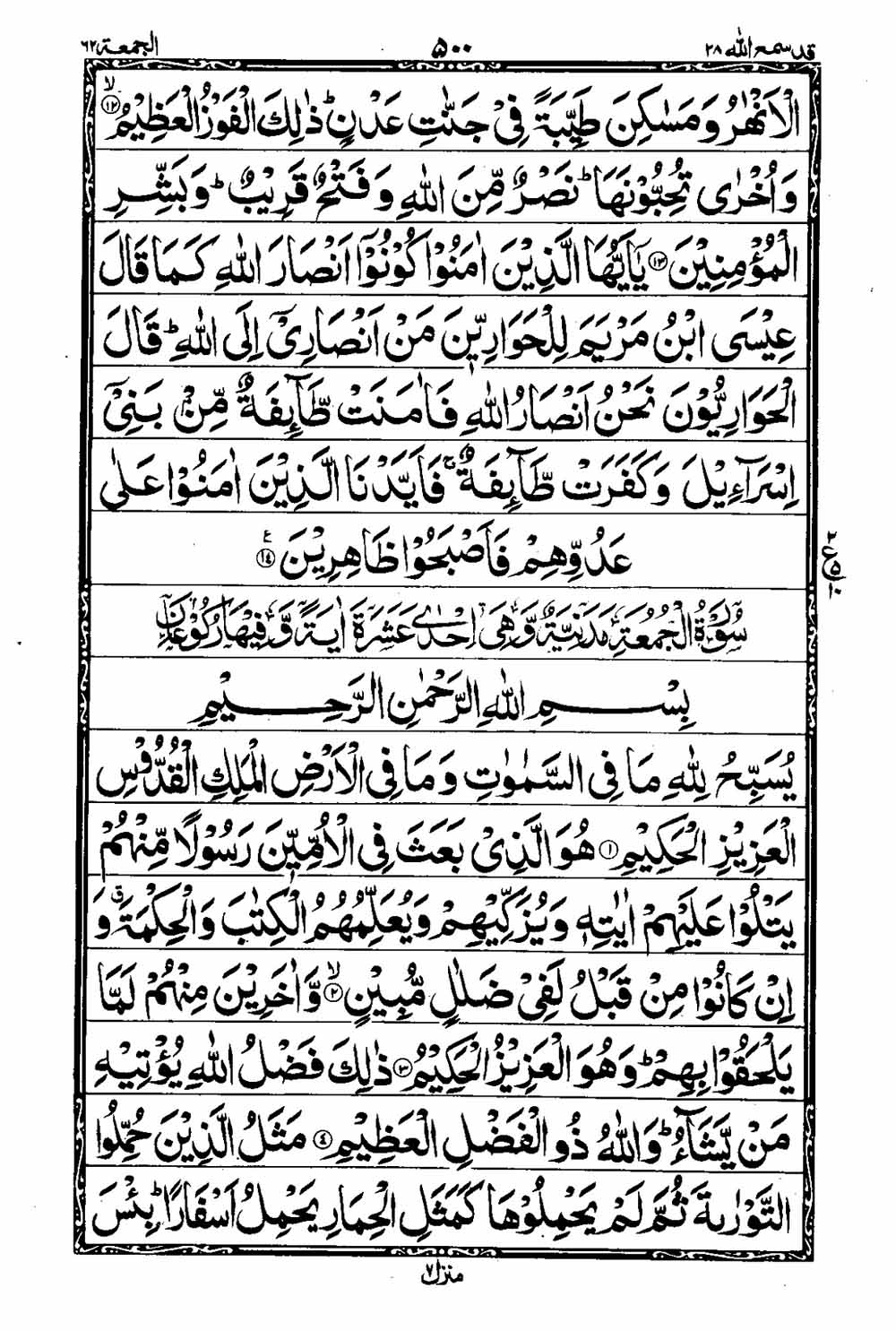 Read 16 Lines Al Quran Taj Company Part 28 Page No 501, Practice Quran