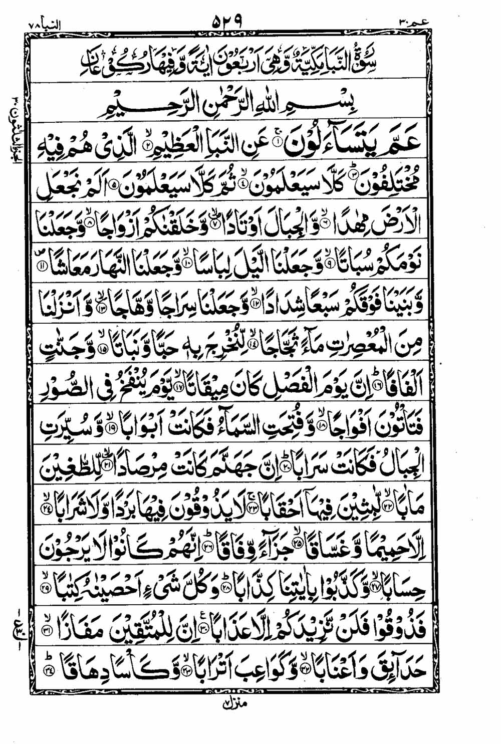 Read 16 Lines Al Quran Taj Company Part 30 Page No 530, Practice Quran