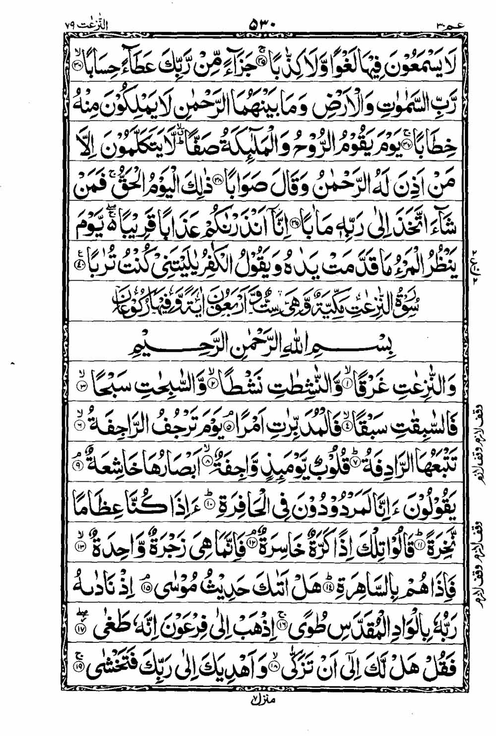 Read 16 Lines Al Quran Taj Company Part 30 Page No 531, Practice Quran