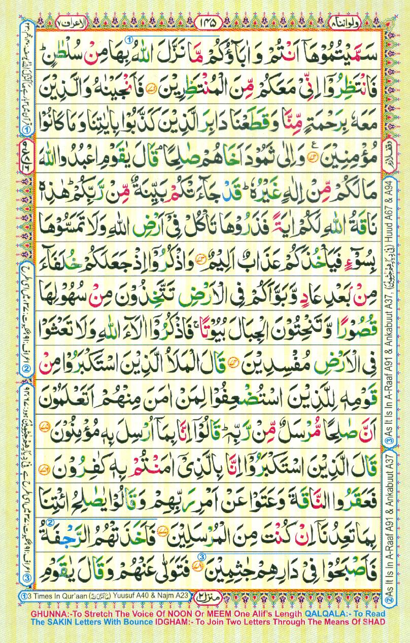 Read 16 Lines Coloured Al Quran Part 8 Page No 145, Practice Quran