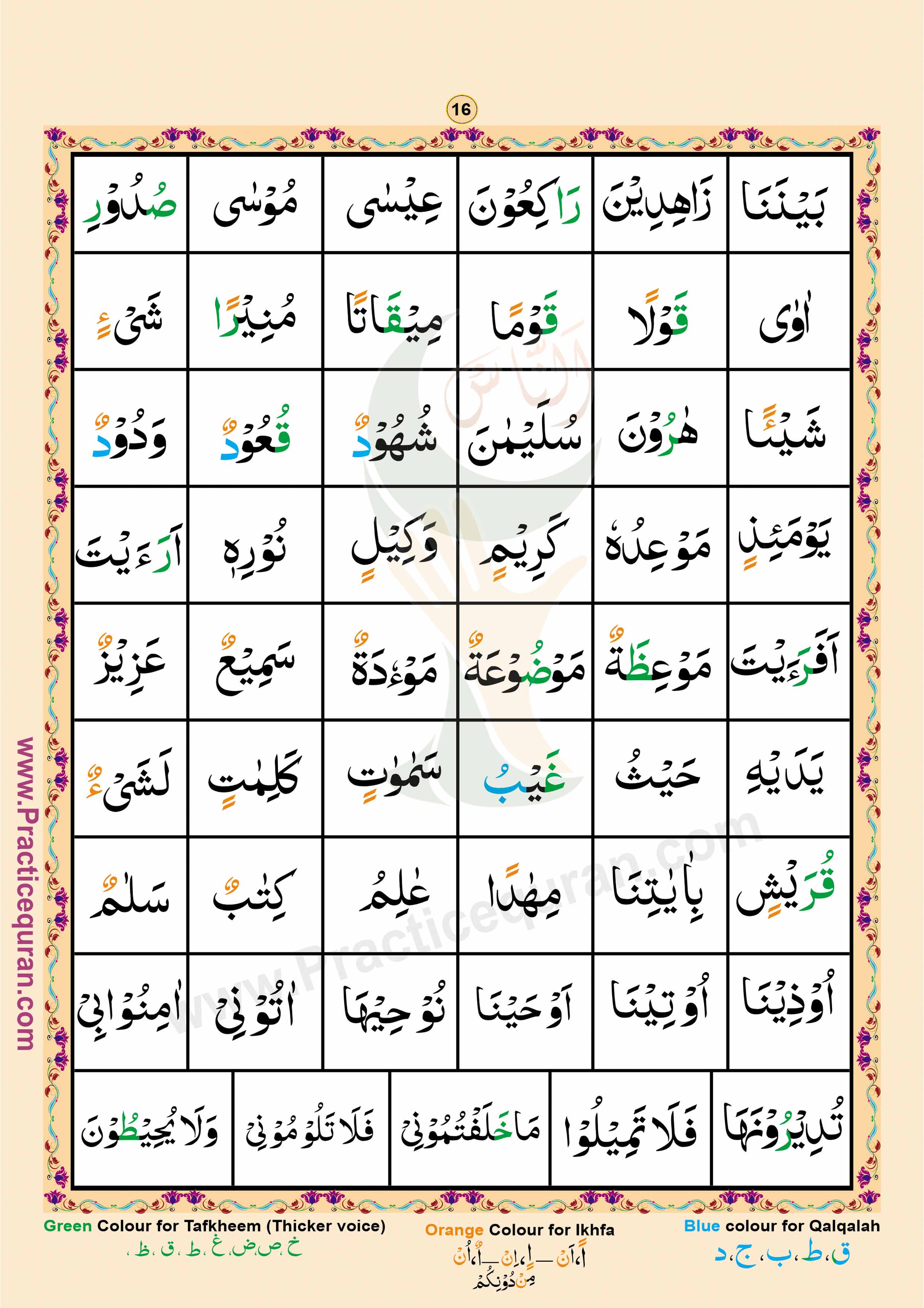 Read English Noorani Qaidah Page No 16, Practice Quran