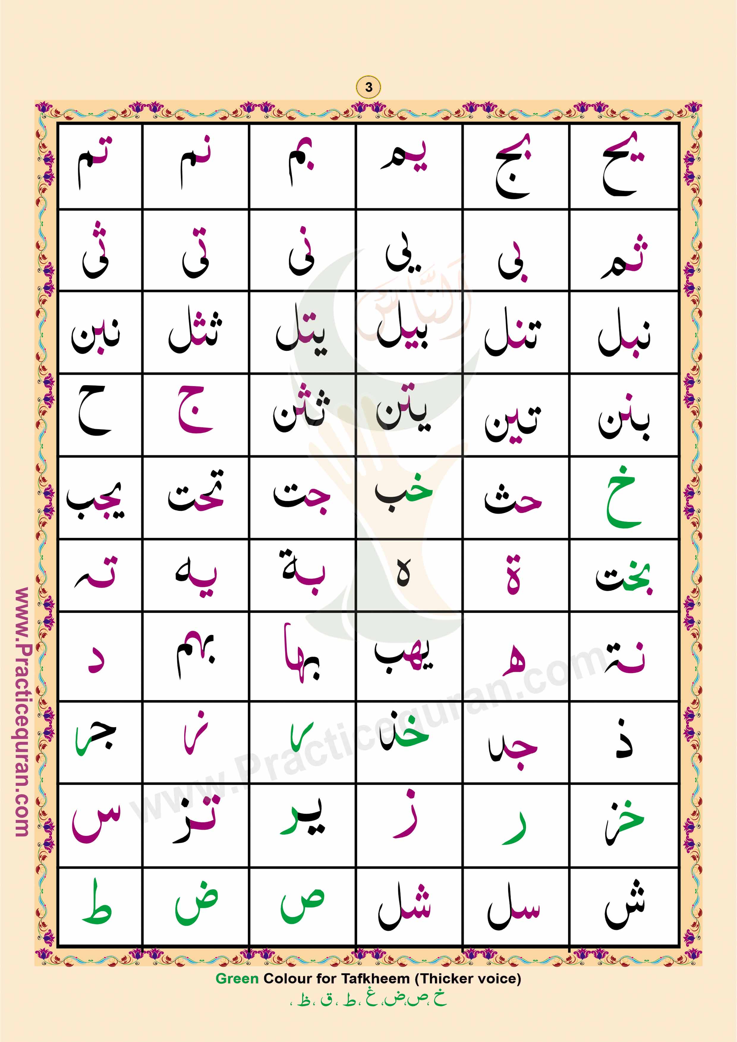 Read English Noorani Qaidah Page No 3, Practice Quran