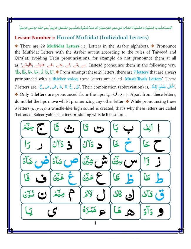 Read Noorani Qaidah In English Page No 1, Practice Quran