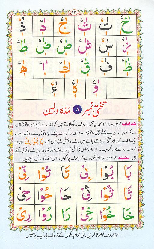 Read Noorani Qaidah Page No 12, Practice Quran