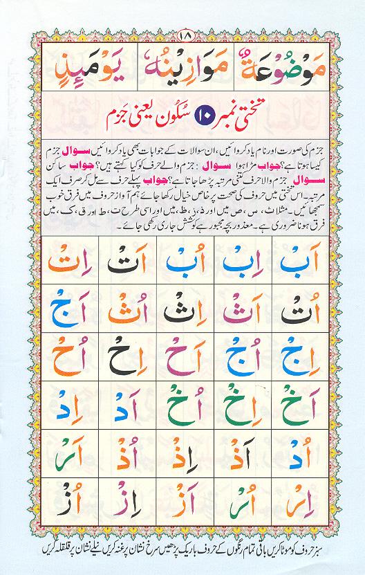 Read Noorani Qaidah Page No 18, Practice Quran